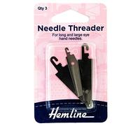 Hemline Needle Threader: Pack of 3 - Black Alloy Steel Ball Point