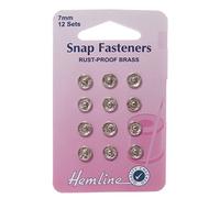 Hemline Nickel Snap Fasteners Poppers Press Studs Size 7mm Rust Proof Brass Sew On