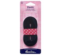 Hemline Non-Roll Knitted Elastic: 3m x 6mm: Black