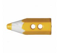 Hemline Novelty Pencil Crayon Buttons - Yellow (Pk4)