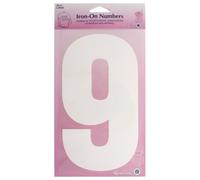 Hemline Number Patch Motif White Number 9 - each