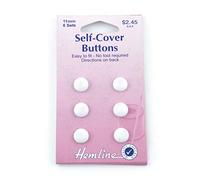Hemline Nylon Button/Trim Pack of 6 - White