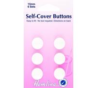 Hemline Nylon Plastic Self-Cover Buttons 15mm (6pk)