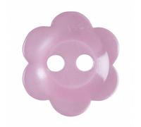 Hemline Plastic Flower Buttons Pink 12mm - per Pack of 17