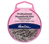 Hemline Plastic Head Pins, Nickel Plated Steel for General Use |270pcs|0.60x30mm