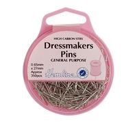 Hemline Plastic Head Pins, Nickel Plated Steel for General Use |75pcs|0.65x27mm