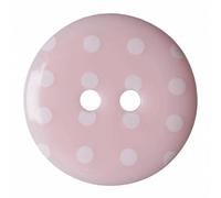 Hemline Polka Dot Buttons Pink 18mm - per Pack of 4
