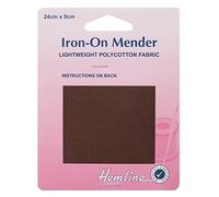 Hemline Polycotton Mender Iron-On Patch, 1 x 24 x 9 cm - Brown
