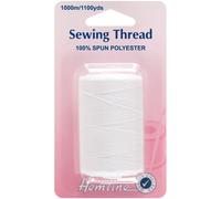 Hemline White Sewing Thread Machine Hand 100% Spun Polyester 1000m Spool H238.W Pack Of 1