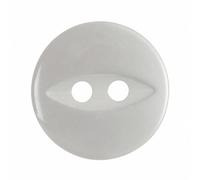 Hemline Round Fish Eye Buttons White - per Pack of 8
