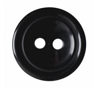 Hemline Round Plastic Buttons Black 15mm - per Pack of 4
