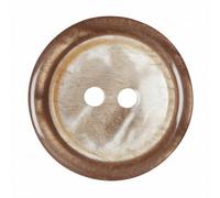 Hemline Round Plastic Buttons Brown 20mm - per Pack of 2