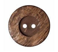 Hemline Round Plastic Buttons Brown - per pack of 3