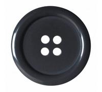 Hemline Round Plastic Buttons Dark Grey 23mm - per Pack of 4