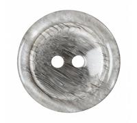 Hemline Round Plastic Buttons Grey 20mm - per Pack of 2