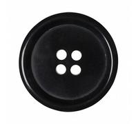 Hemline Round Plastic Buttons Navy Blue 23mm - per Pack of 3