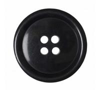 Hemline Round Plastic Buttons Navy Blue 28mm - per Pack of 2