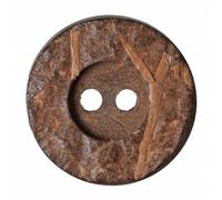Hemline Round Textured Recessed Centre Buttons Brown - per Pack of 7