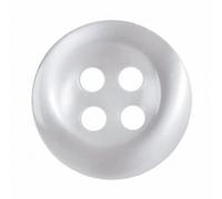 Hemline Round Translucent Rimmed Buttons White - per Pack of 13