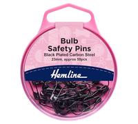 Hemline Safety Pins Bulb 23mm Black 50 Pieces