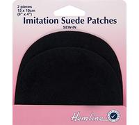Hemline Sew-on Imitation Suede Repair Patches 10x15cm Black