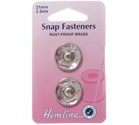 Hemline Sew On Metal Press Snap Fasteners Nickel/Silver