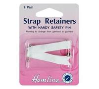 Hemline H788.W | White Bra Shoulder Strap Retainer | 1 Pair | With Safety Pin by Hemline