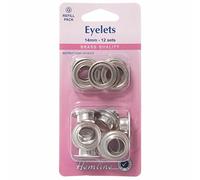 Hemline Silver Nickel Eyelet Refill Pack 14mm (12 Sets) Washers & Eyelets mm H438PR.14.N