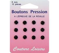 Hemline Sew-on Snap Fasteners (Black) - 6mm