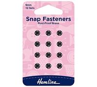 Hemline Sew-on Snap Fasteners (Black) - 6mm
