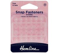 Hemline Snap Fasteners - Nylon (Invisible), 7mm, 12 Sets
