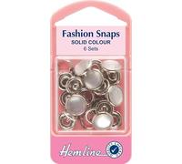 Hemline Solid Top Snap On Press Fasteners Refill Pack Pearl