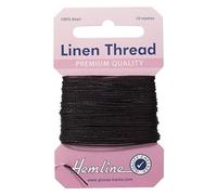 Hemline Strong Linen Thread for Sewing and Repair of Canvas, Upholstery, Saddlery and Heavy Fabrics - Colour Black - 1 x 10m Card