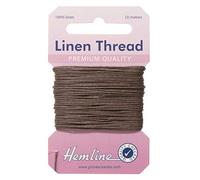 Hemline Strong Linen Thread for Sewing and Repair of Canvas, Upholstery, Saddlery and Heavy Fabrics - Colour Brown - 3 x 10m Cards