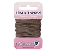 Hemline Strong Linen Thread for Sewing and Repair of Canvas, Upholstery, Saddlery and Heavy Fabrics - Colour Khaki - 4 x 10m Cards