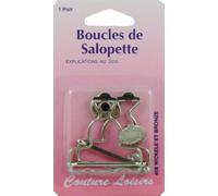 Hemline Suspender: Bib and Brace Set, Silver, 40mm, Unisex, Men's and Women's Clothing Accessory