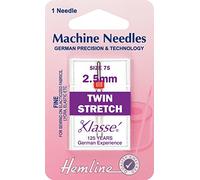 Hemline Twin Stretch Sewing Machine Needles Size: 75/11 2.5mm