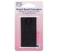 Hemline Waistband Extender 2.5-5cm Black Solid Knit Denim