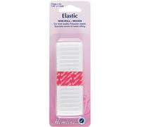 Hemline Woven Non-Roll Elastic - 31mm x 0.9m White Waistbands & Heavy-Duty Use Premium Polyester Elastic for Strong & Resilient Resists Rolling & Twisting, Ideal for Sewing & DIY Projects