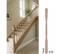 Hemlock Spindle Barley Twist 41mm X 41mm X 900mm - 16 Pack Uk Manufactured Traditional Products Ltd