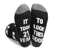 Hemlosk 21st Birthday Gifts for Men, 21st Birthday Socks, Novelty Funny Socks for Him Grandson, Brother Son, Women, Girls, Presents for 21 Year Old Boy