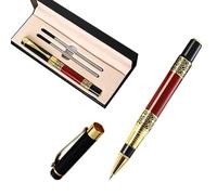 HEmlSkron Luxury Metal Ballpoint Pen Set - Elegant Pen with Smooth 0.5mm Writing & 2 Black Refills - Premium Gift Box for Men, Graduation Gifts (Red-Classic)