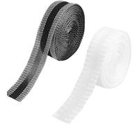 Hemming Tapes for Trousers, 10m Iron-On Adhesive Wonder Web, 2.5cm Wide Double-Sided Hem Tape for Trousers Pants Clothes Curtains Fabrics (Black+White)