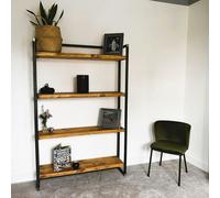 Hemming & Wills Bespoke Collection - Rustic Wood Shelving Unit - W 120cm x H 185cm x D 30cm - Rugger Brown