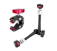 Hemmotop Magic Arm Camera Mount 11'' Adjustable Articulating Arm with Super Clamp, with Rotatable Pad Two 1/4'' and one 3/8'' Thread, for LCD Monitor/LED Light/Camera Video Rig/Smartphone MS02