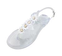 HEMNACU Orthopaedic Sandals for Women with Wedge Type Flip Flop Comfortable Summer Beach Breathable with Thick Sole and Non-Slip Shoes and Sandals for Walking, Leisure Bath and Sea, clear, 9 UK