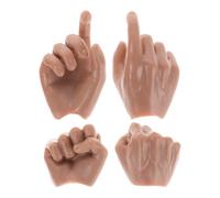 Hemobllo 1/6 Scale Doll Hand Replacements 4pcs Miniature Bjd Doll Parts Macaron Skin Tone Small Realistic Hands and Collectible Accessories