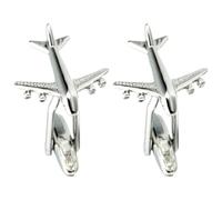 Hemobllo 1 Pair Airplane Cufflinks for Men with Sturdy Copper Structure and Smooth Silver Surface, Classic and Contemporary Style, for Attending Parties or Daily Wearing