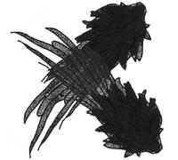 Hemobllo 1 Pair Black Angel Wing Embroidered Lace Appliques, Multi-Layer DIY Sewing Patches for Garment Decoration, Elegant Wing Patch Trim for Craft and Apparel