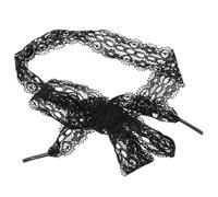 Hemobllo 1 Pair Black Elastic Lace Trim Shoelaces for Trainers Made of Sturdy Polyester, Practical and Elegant Floral Ribbon Shoe Laces Measuring 0.6m for Stylish Shoe Decoration